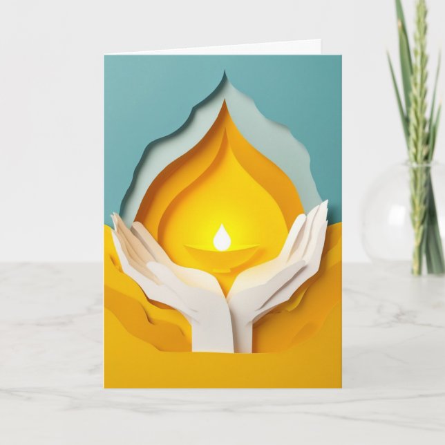 Harmonious Hands Holding Light Card (Front)