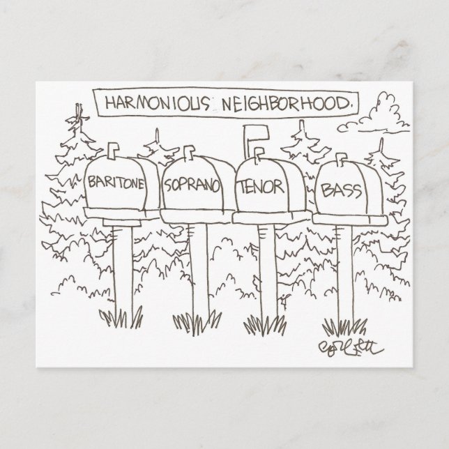 Harmonious neighbourhood:: 'Baritone, Soprano, Postcard (Front)