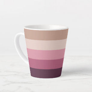 Harmonious Neutral Pink Gradient Horizontal Stripe Latte Mug