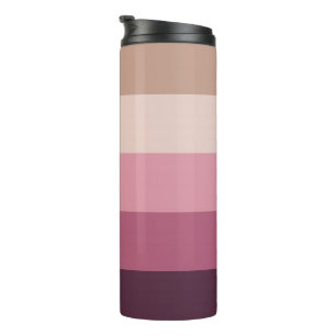 Harmonious Neutral Pink Gradient Horizontal Stripe Thermal Tumbler