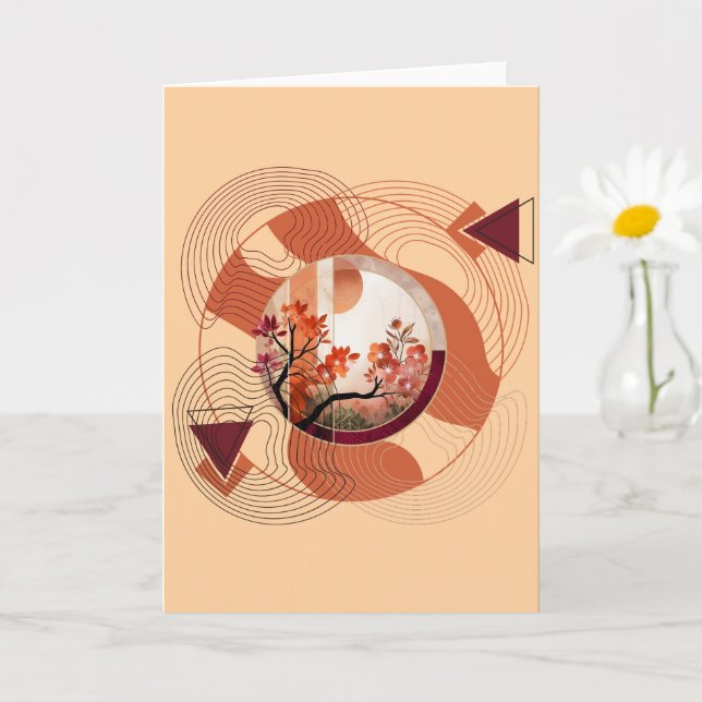 Harmonious Orange Blossom Circles Card (Small Plant)