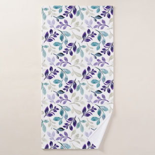  Harmonious Watercolor Leaves Design  Bath Towel Set