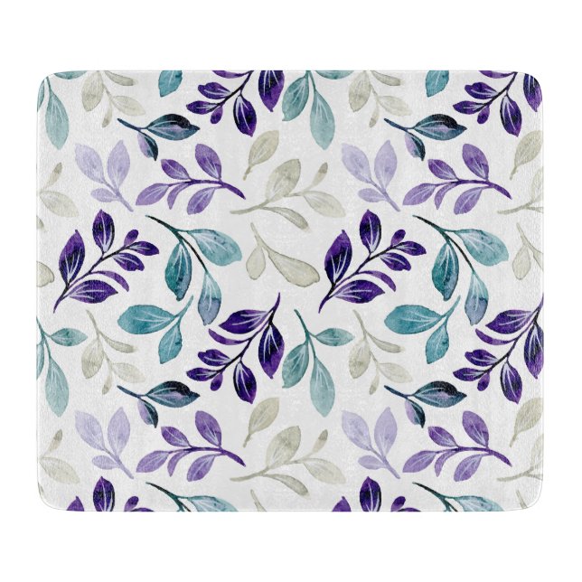  Harmonious Watercolor Leaves Design  Cutting Board (Front)