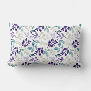  Harmonious Watercolor Leaves Design  Lumbar Cushion