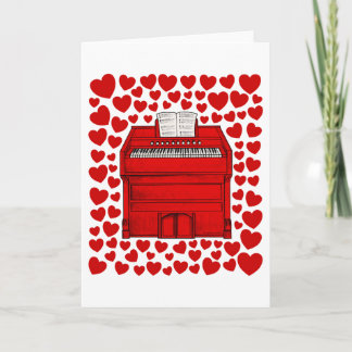 Harmonium With Hearts Valentines Anniversary Card