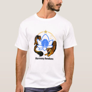 Harmony Awakens- Lotus, dragon and tiger T-Shirt