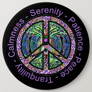 Harmony, Balance, Oneness Peace Symbol 6 Cm Round Badge