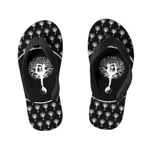 Harmony & Balance  Yin Yang Tree of Life Kid's Jandals