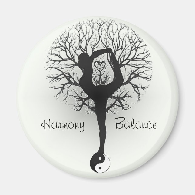 Harmony & Balance  Yin Yang Tree of Life Magnet (Front)