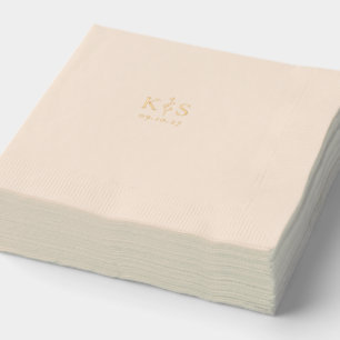 HARMONY Branch Monogram Wedding Foil Napkins