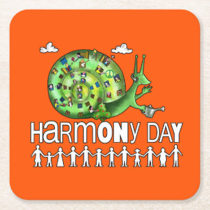 Harmony Day Australia Square Paper Coaster