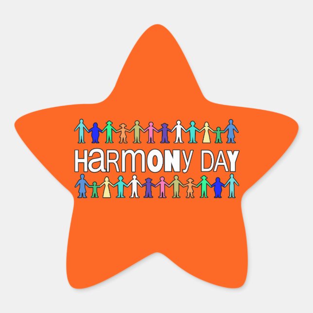 Harmony Day Australia  Star Sticker (Front)