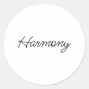 Harmony: Handwrite typography minimalist design Classic Round Sticker