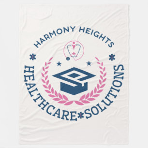 Harmony Heights Healthcare Solutions Company Logo Fleece Blanket