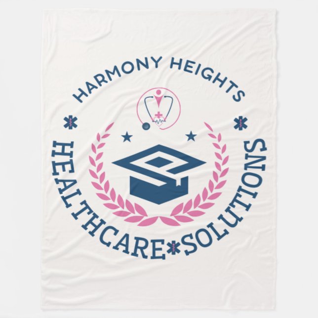 Harmony Heights Healthcare Solutions Company Logo Fleece Blanket (Front)