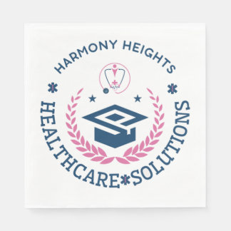 Harmony Heights Healthcare Solutions Company Logo Napkin