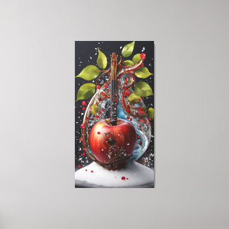 Harmony in Bloom: Crystal Flower Apple with Heart  Canvas Print