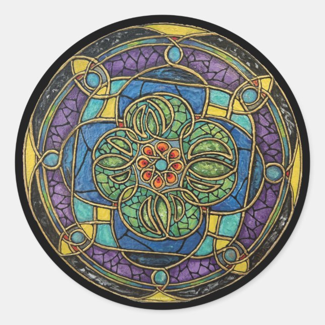 Harmony In Glass Light Classic Round Sticker (Front)