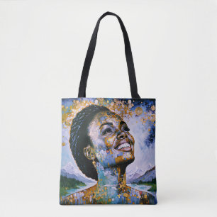 "Harmony in Gold and Sky" Tote Bag