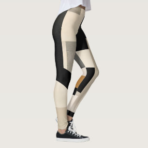 Harmony in Shades: Abstract Composition of B & w Leggings