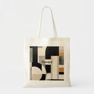 Harmony in Shades: Abstract Composition of B & w Tote Bag