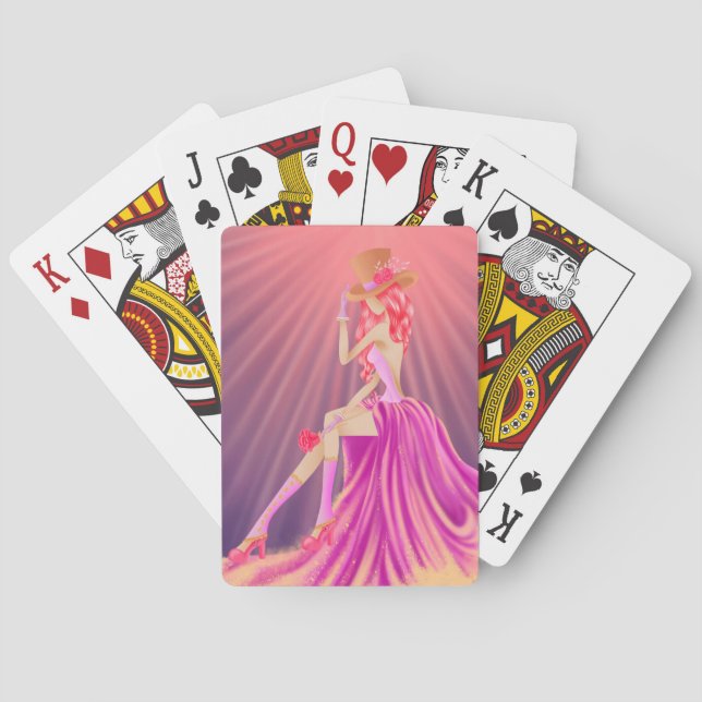 "Harmony in Stardust" A Glamorous Steampunk Queen Playing Cards (Back)