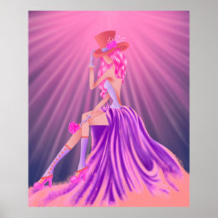 "Harmony in Stardust" A Glamorous Steampunk Queen Poster