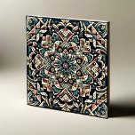 Harmony in Symmetry: A Geometric Masterpiece Tile<br><div class="desc">"Harmony in Symmetry" is an exquisite geometric pattern design that epitomises the beauty of symmetry. This masterpiece is a mesmerising array of shapes, meticulously arranged to create a harmonious and balanced composition. The use of rich, vibrant colours adds depth and emotion, inviting viewers into a soulful exploration of geometric art....</div>