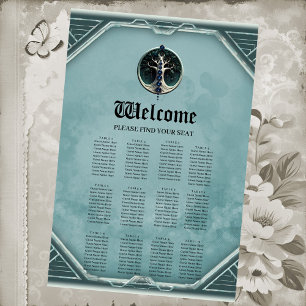 Harmony in teal, Mystical Tree of Life.  Poster