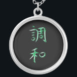 Harmony Japanese Kanji Calligraphy Symbol Silver Plated Necklace<br><div class="desc">For more like this, visit About this design: Kanji are the adopted logographic (or ideaographic) Chinese characters that are used in the modern Japanese writing system. The Japanese term "kanji" for the Chinese characters literally means "Han characters" and is the same written term in the Chinese language to refer to...</div>
