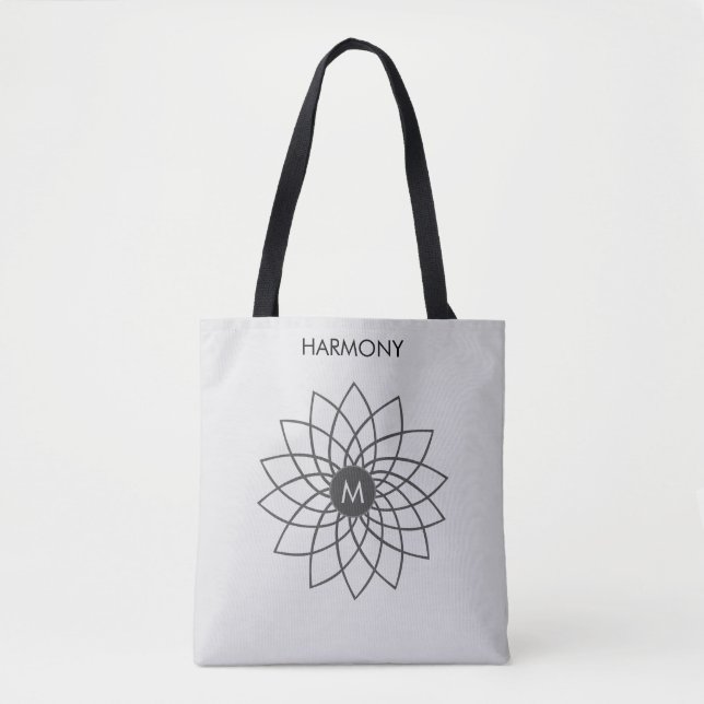 Harmony Mandala on Silver Colour Tote Bag (Front)