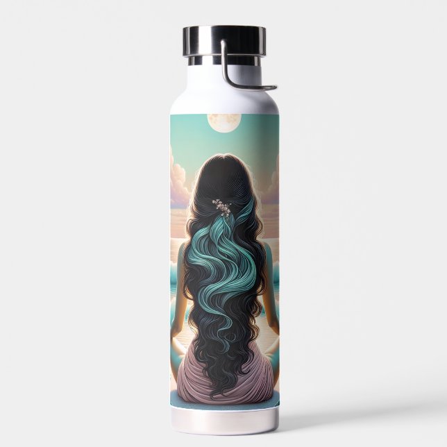 Harmony Meditation on Beach Water Bottle (Left)