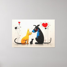 Harmony of Canines and Felines: Inspired by  Miró