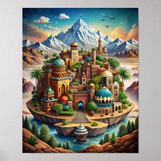 Harmony of Moroccan Landscapes: A Fusion of Nature Poster