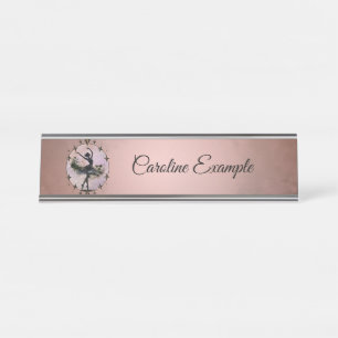 Harmony of Movement The ballerina in the starlight Desk Name Plate