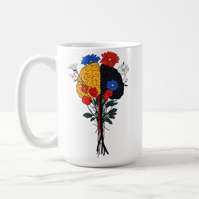 Harmony of the Brain and Flowers Coffee Mug (Left)