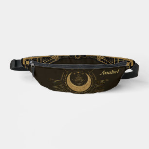 Harmony of the elements: moon, gold and geometry.  bum bags