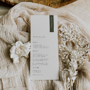 HARMONY Olive Green Modern Wedding Place Card