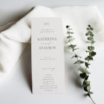 HARMONY Olive Green Wedding Programme<br><div class="desc">HARMONY | Olive Green,  wedding program. Features,  olive green typography on light beige backgrounds. Dainty botanical branch monogram illustration.</div>