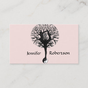 Harmony, Peace and Balance Yoga Tree Business Card