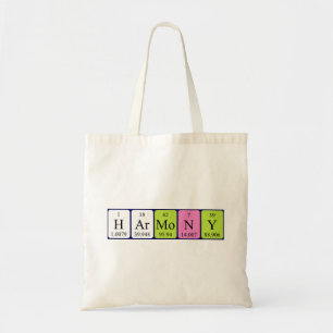 Harmony periodic table name tote bag