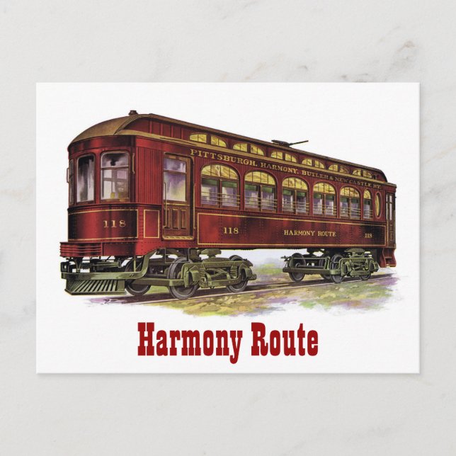 Harmony Route Railway Car Postcard (Front)