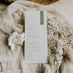 HARMONY Sage Green Modern Wedding Menu Place Card