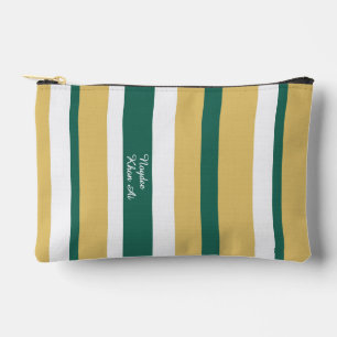 Harmony Stripes Lines Green Gold White (v) Accessory Pouch