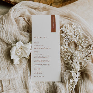 HARMONY Terracotta Modern Wedding Menu Place Card