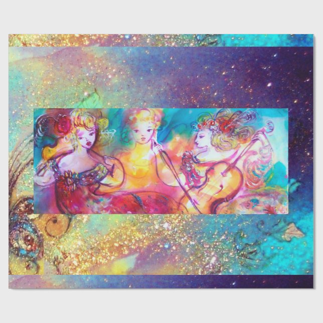 HARMONY TRIO MUSIC CONCERT Watercolor Wrapping Paper (Flat)