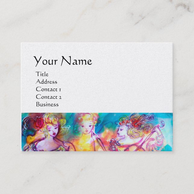HARMONY TRIO SPRING CONCERT,black white gold paper Business Card (Front)