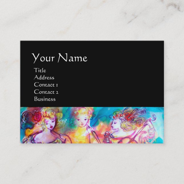 HARMONY TRIO SPRING CONCERT MONOGRAM ,black Business Card (Front)