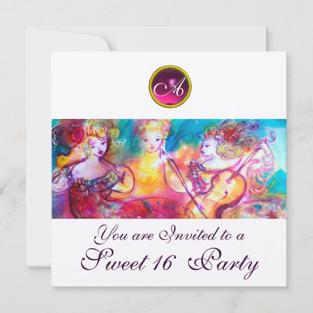HARMONY TRIO SPRING CONCERT,Sweet 16 Birthday Invitation (Front)