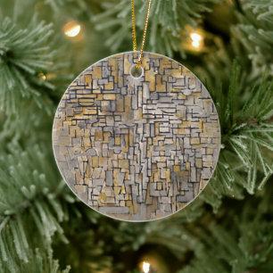 Harmony Unveiled: Piet Mondrian's Tableau No. 2 Ceramic Tree Decoration
